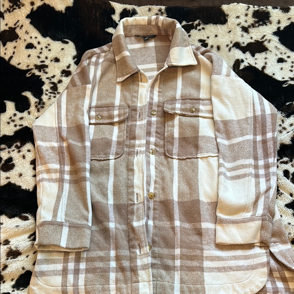 Banana Republic Checkered Shirt in Brown and Cream